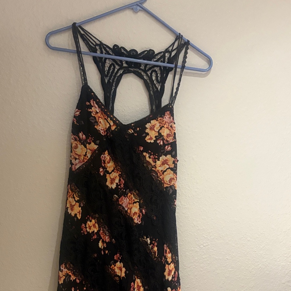 Free People Floral Black Lace Dress - Picture 3 of 6